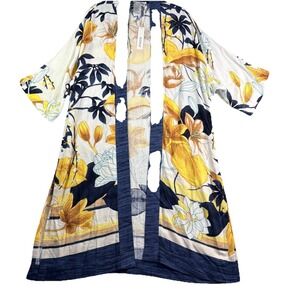 Chicos Kimono Women's S/M Tropical Floral  Covering Ruana NWT
